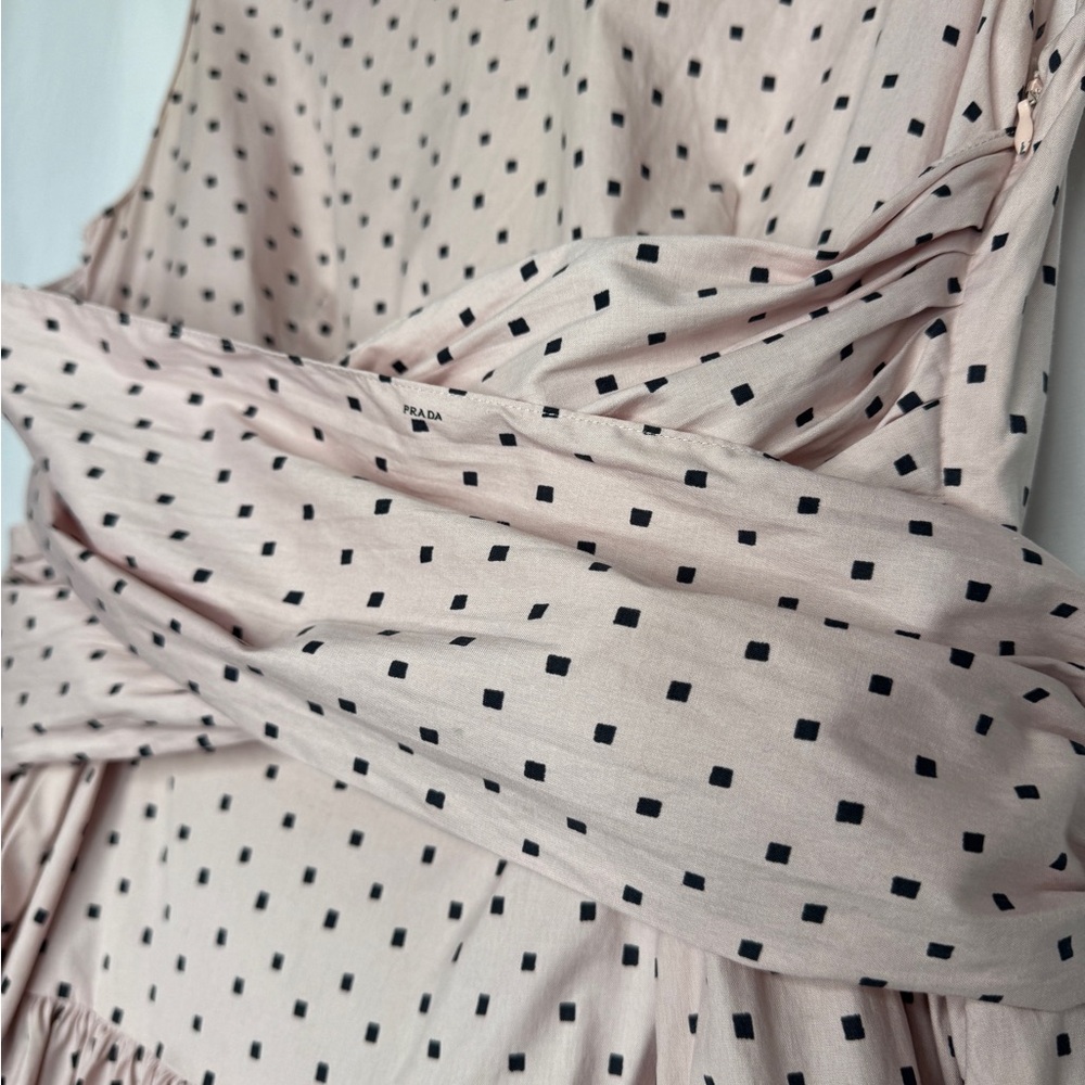 Prada Vintage Pink Squared Polka Dot Dress - Picture 9 of 16